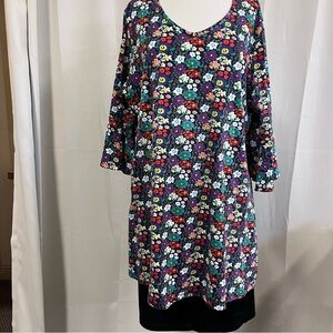 Ulla Popken Floral Multicolor Tunic Dress